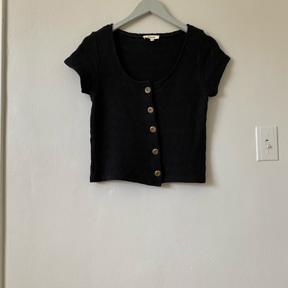 Madewell Knit Pointelle Button-front Tee